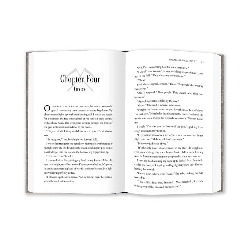 Black and White Printing Hardcover Novel Book with End Papers 8