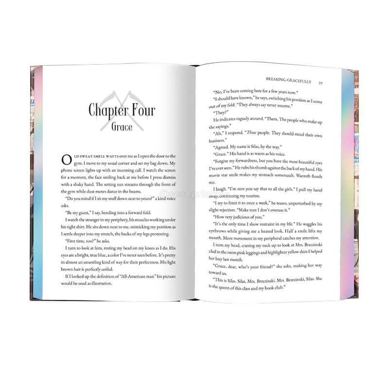 Sprayed Edges Novel Black and White Printing Custom Hardcover Book 7