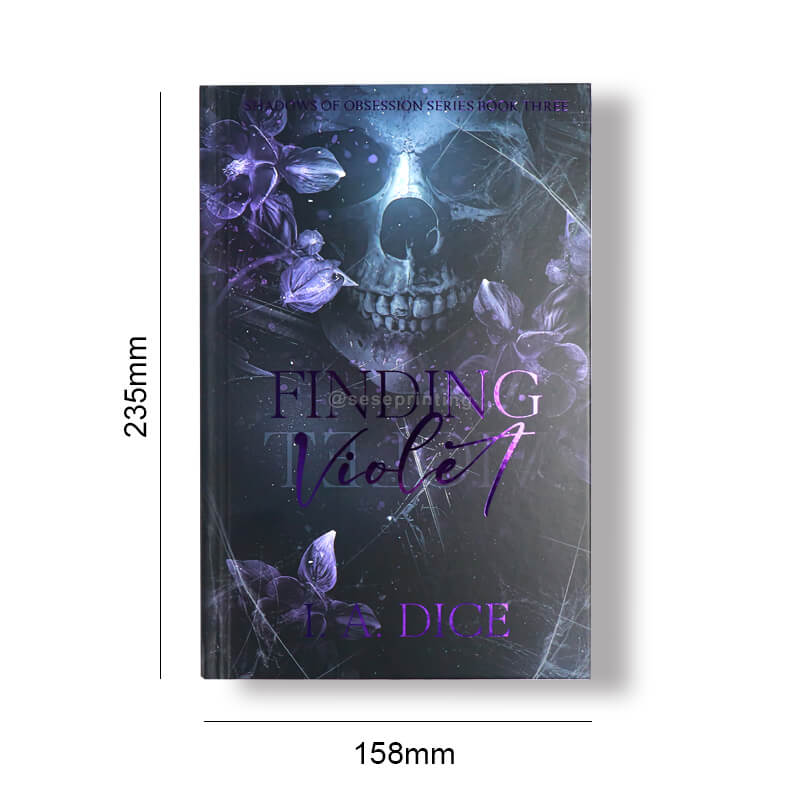 Book Printing Sprayed Edges on a Hardcover with Purple Foil Title 6