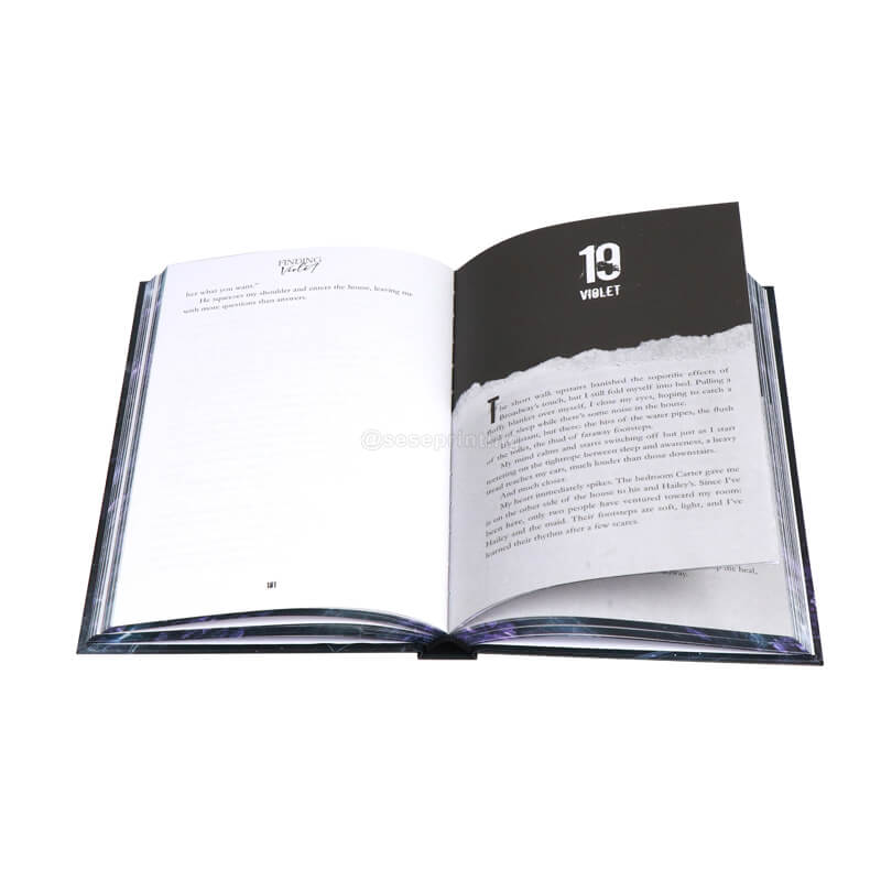 Book Printing Sprayed Edges on a Hardcover with Purple Foil Title 7