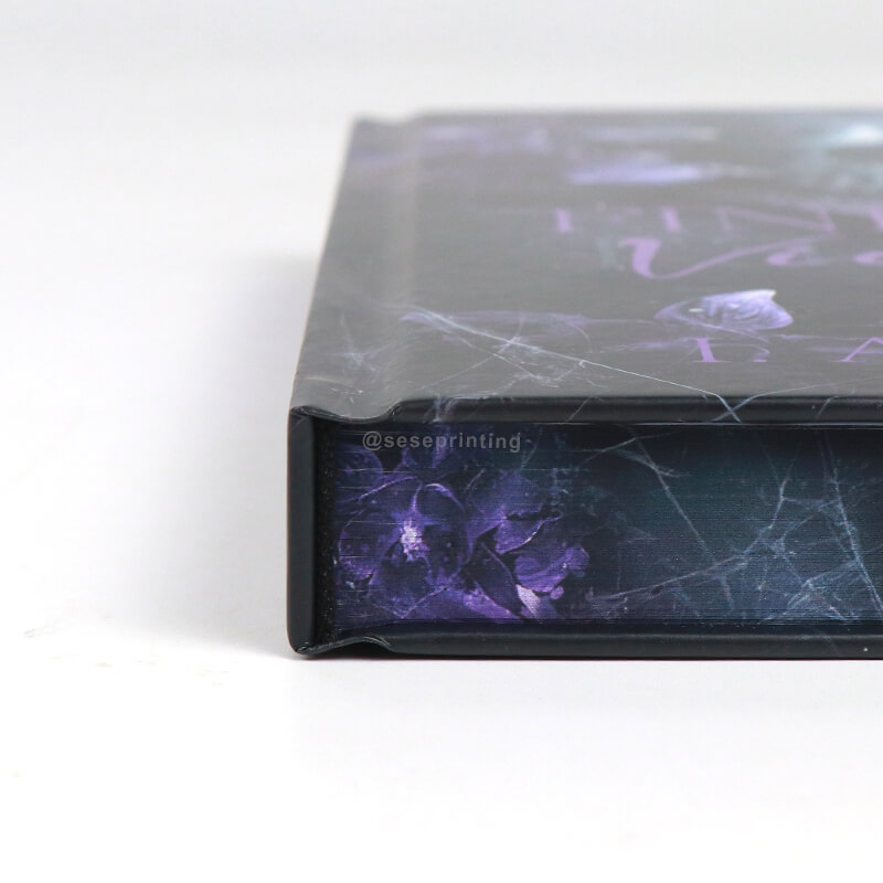 Book Printing Sprayed Edges on a Hardcover with Purple Foil Title 10