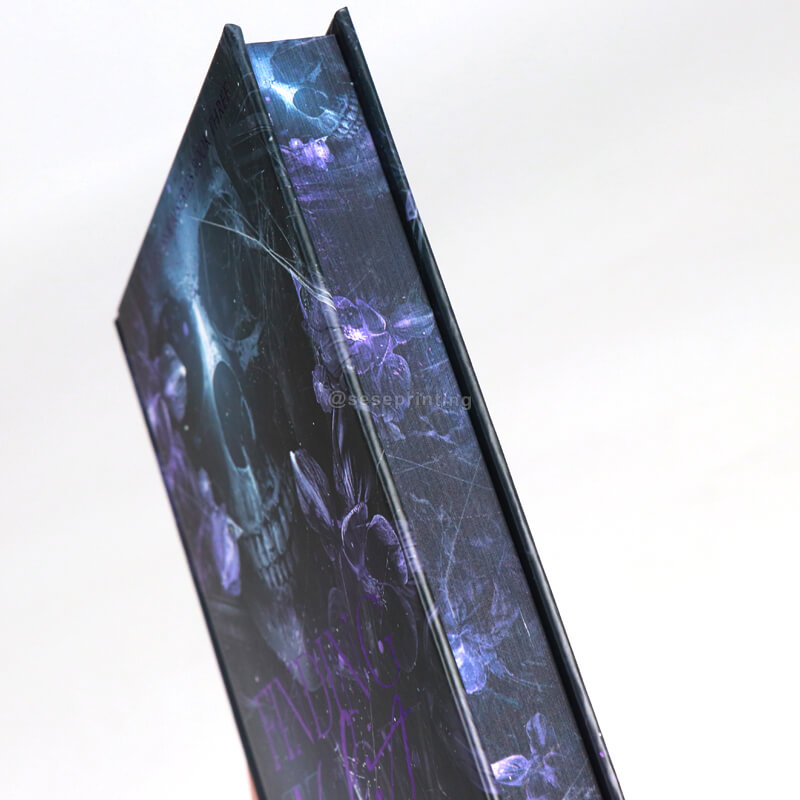 Book Printing Sprayed Edges on a Hardcover with Purple Foil Title 9