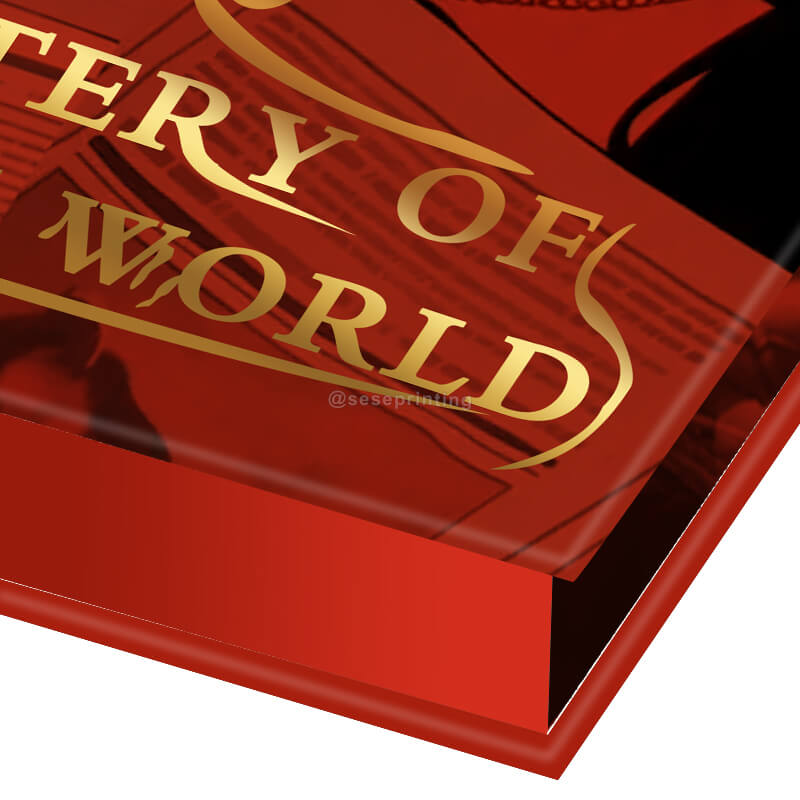 Printed Hardcover Book with Pattern Sprayed Edges and Gold Foil on Cover 8