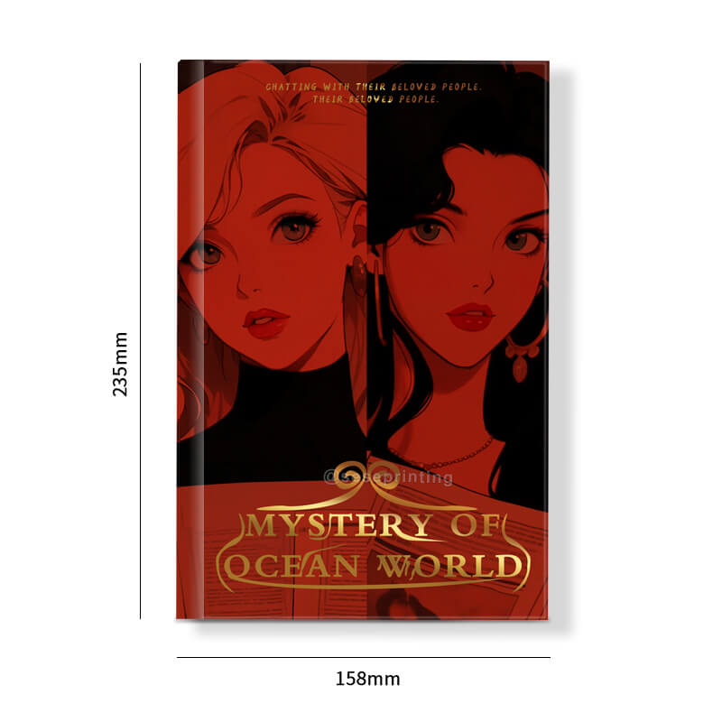 Printed Hardcover Book with Pattern Sprayed Edges and Gold Foil on Cover 6