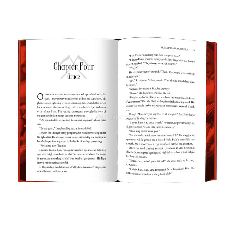 Printed Hardcover Book with Pattern Sprayed Edges and Gold Foil on Cover 7