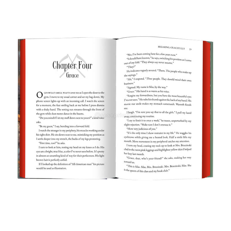 Customized Hardcover Fiction Novels with Red Sprayed/Stenciled Edges 7