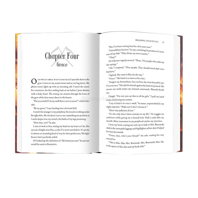 Black and White Printing Hardcover Book Case Bound Fiction Novel 7