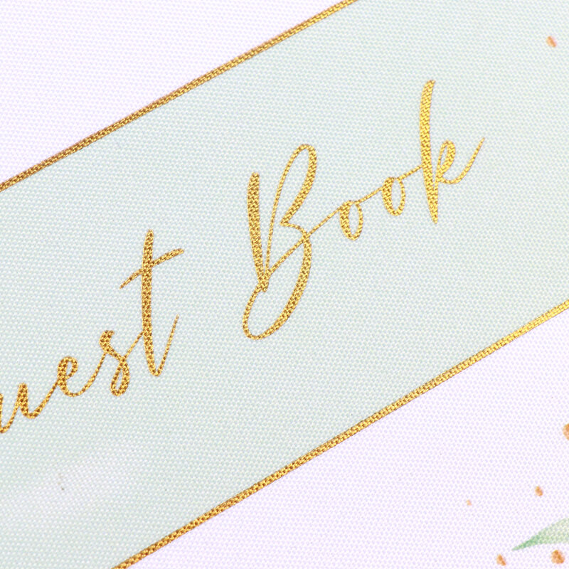 Custom Size Gold Stamping Journal Printing Hardcover Wedding Guest Book 8
