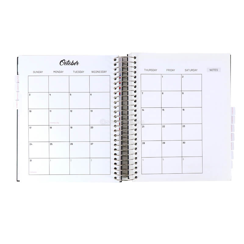 Personalized Spiral Hardcover Daily Planner with Sprayed Edges 7