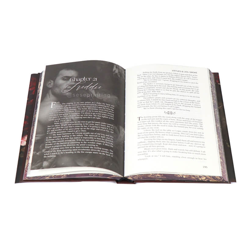 Hardcover Book with Pattern Sprayed Edges, Foiling Cover Finish and Full Color End Papers 8