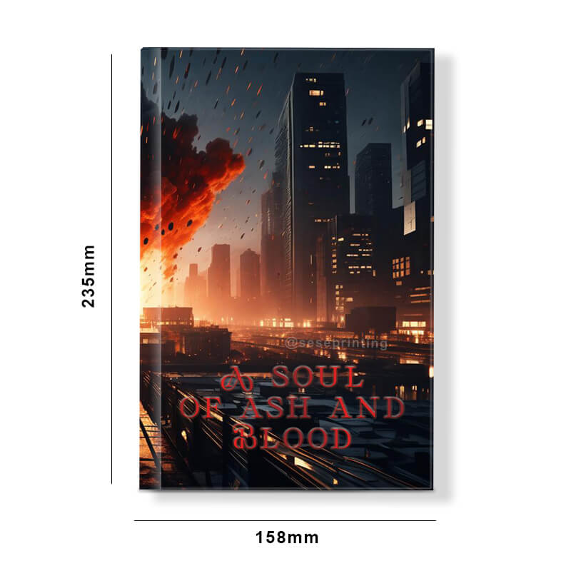 Black and White Chapter Pages Hardcover Book with Foiling and Metallic Edges 6