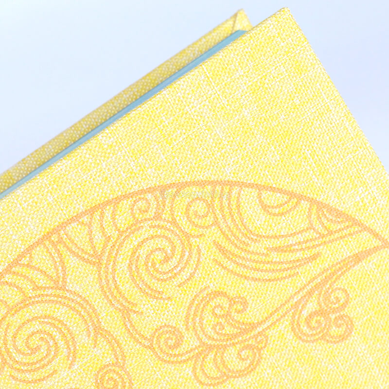 Linen Hardcover Book with Sprayed Edges and Printed Foiled End Pages 9