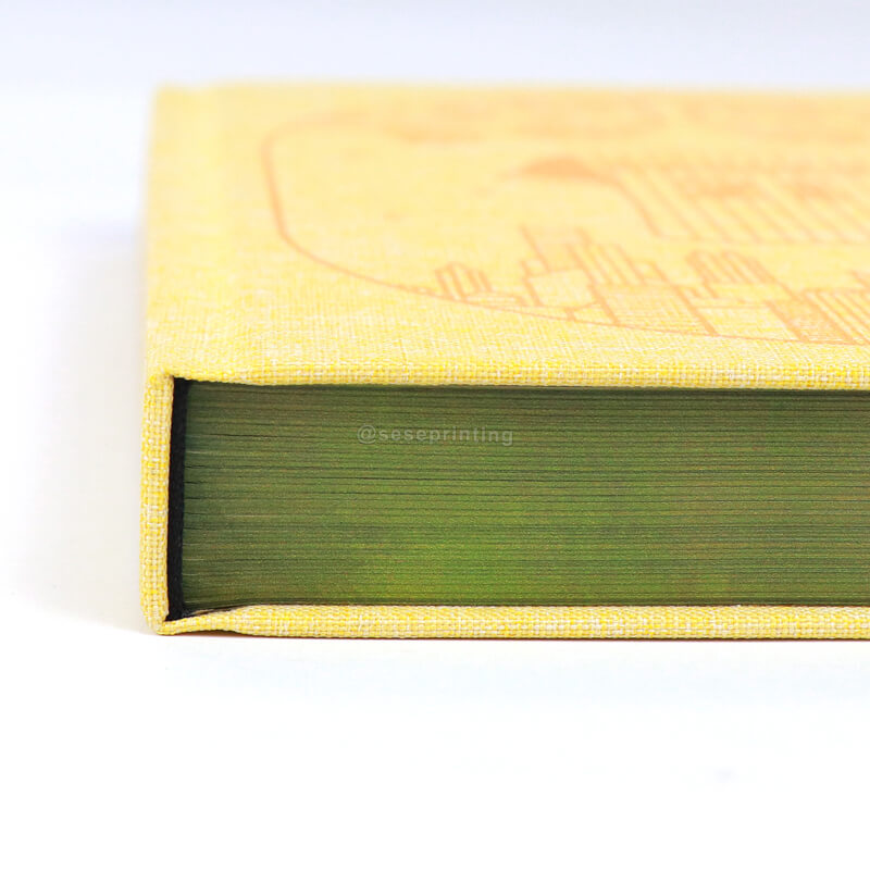 Linen Hardcover Book with Sprayed Edges and Printed Foiled End Pages 11