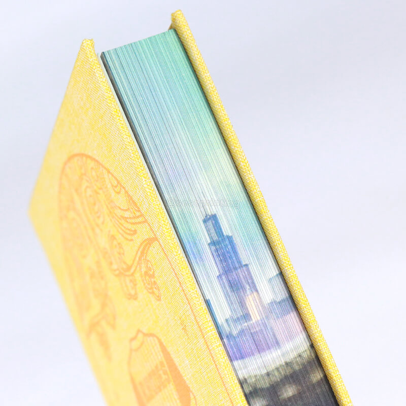 Linen Hardcover Book with Sprayed Edges and Printed Foiled End Pages 10