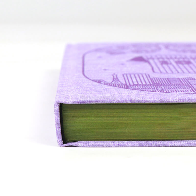 Book with Foiling on Linen Cover, Sprayed Edges and Printed Color End Papers 11