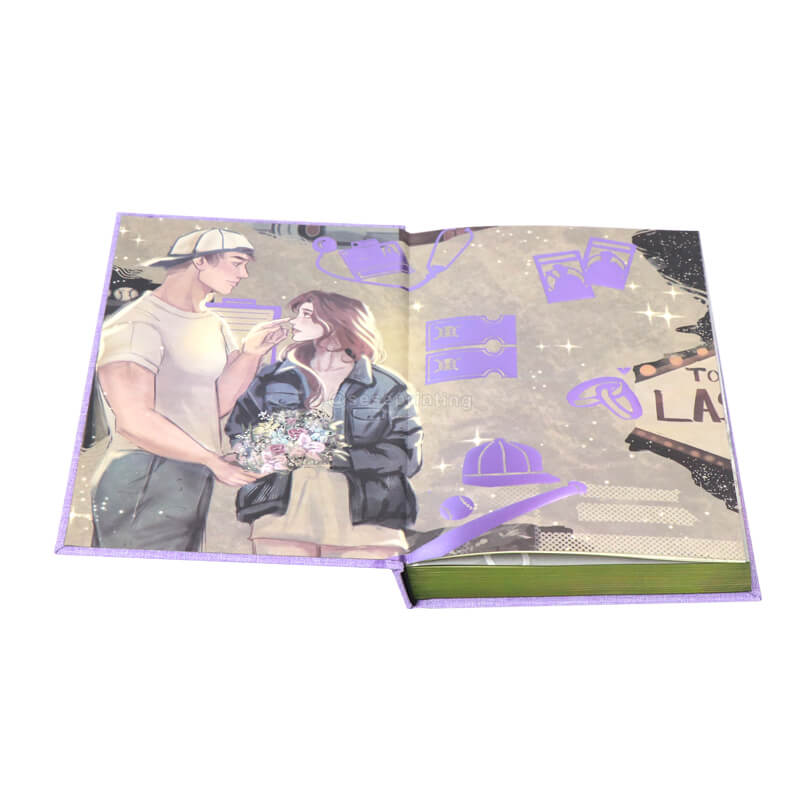 Book with Foiling on Linen Cover, Sprayed Edges and Printed Color End Papers 7