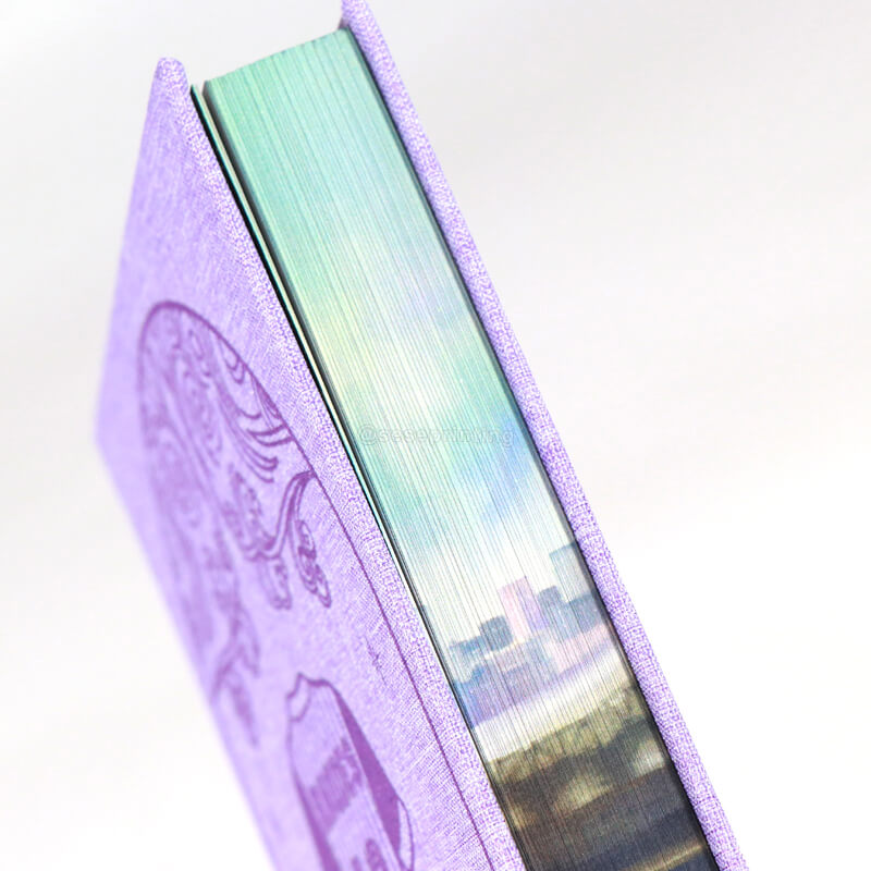 Book with Foiling on Linen Cover, Sprayed Edges and Printed Color End Papers 10