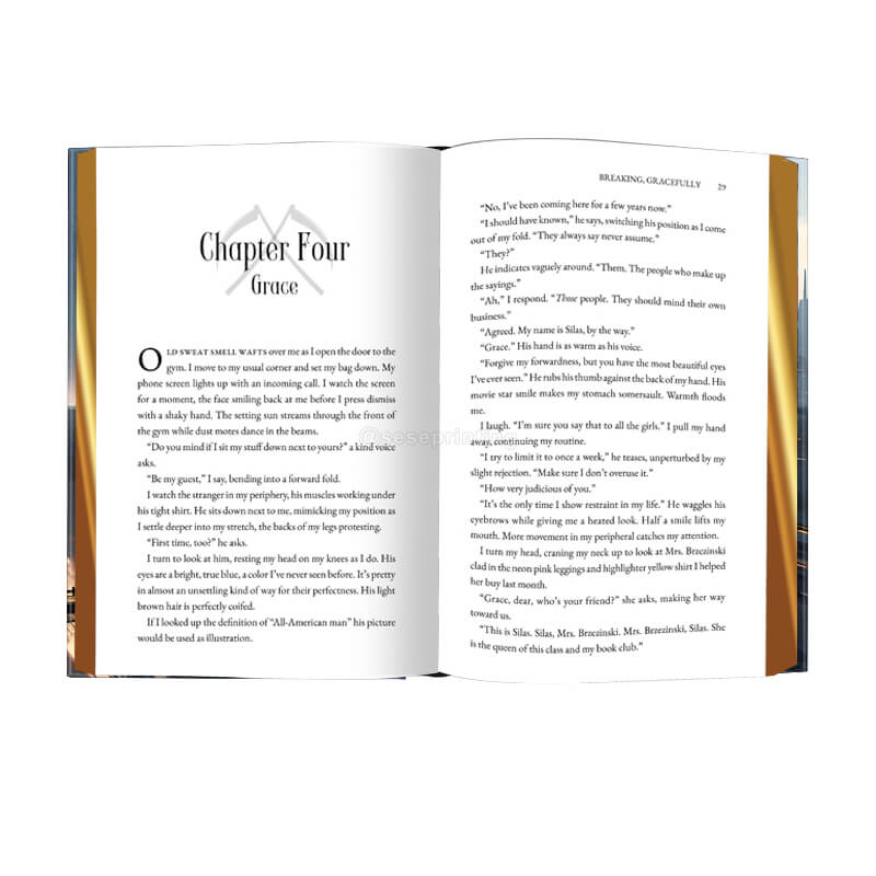 Gold Foiling Hardback Fiction Book Printed with Sprayed Edges 7