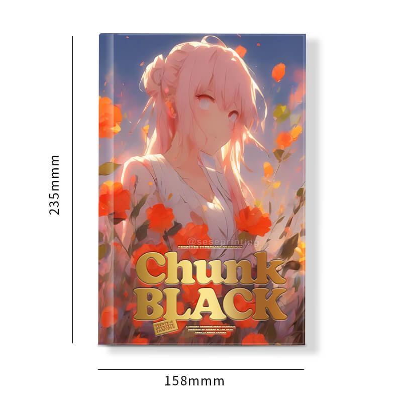 Black and White Printing Hardcover Sprayed Edges Book with Gold Foil Stamped 6