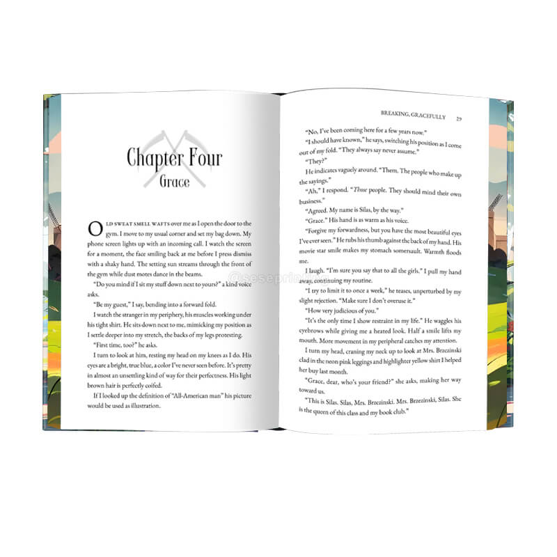 Sewn Binding Novel Printing with Foil on Cover and Sprayed Edges 7