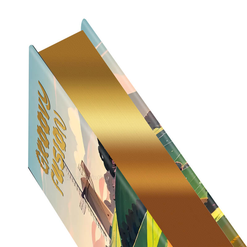 Gold Foil Stamping Hardcover Book with Custom Gold Sprayed Edges 9