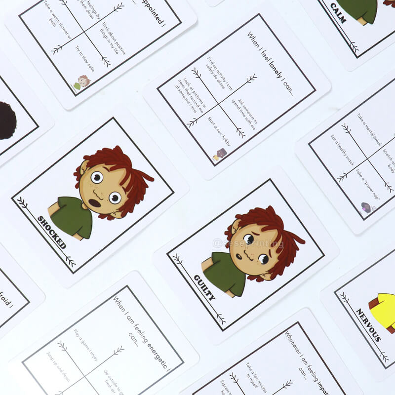 Flash Cards Printing Custom Emotion Regulation Flashcards for Children 9