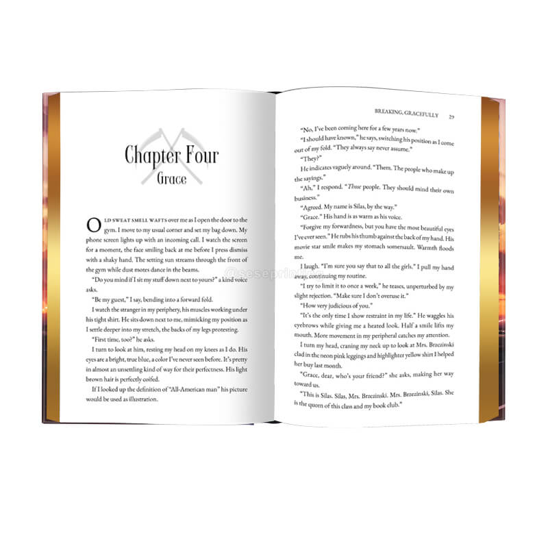 Hardcover Fiction Novel with Gold Foil Stamping and Gold Sprayed Edges 7