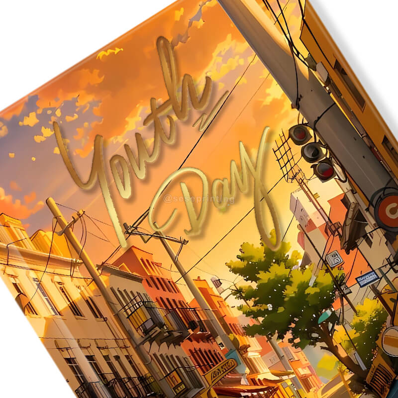 Custom Hardcover Book with Gold Foil Stamping Cover and Sprayed Edges 8