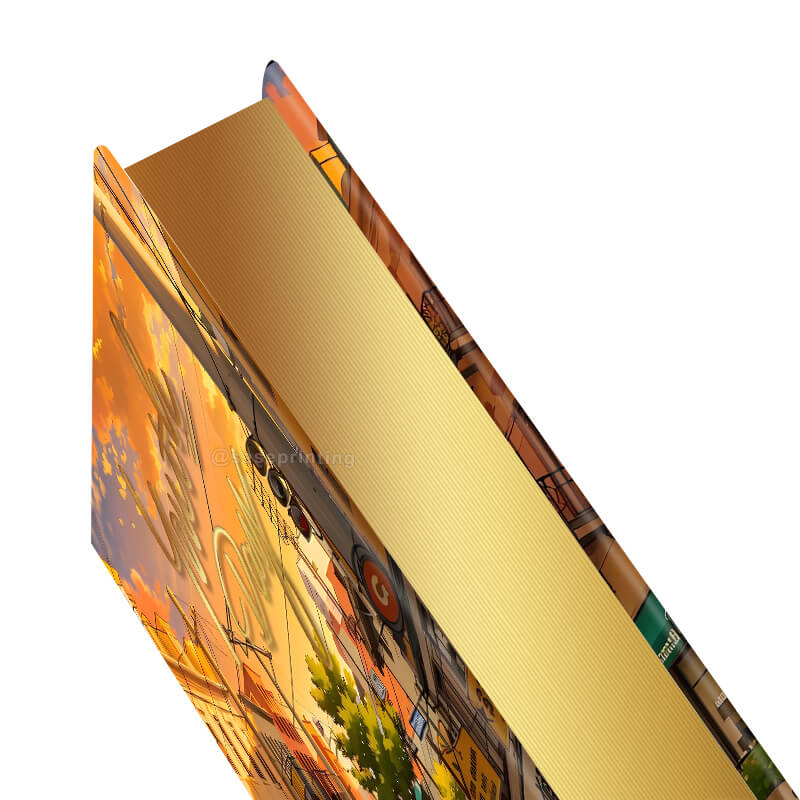 Custom Hardcover Book with Gold Foil Stamping Cover and Sprayed Edges 9