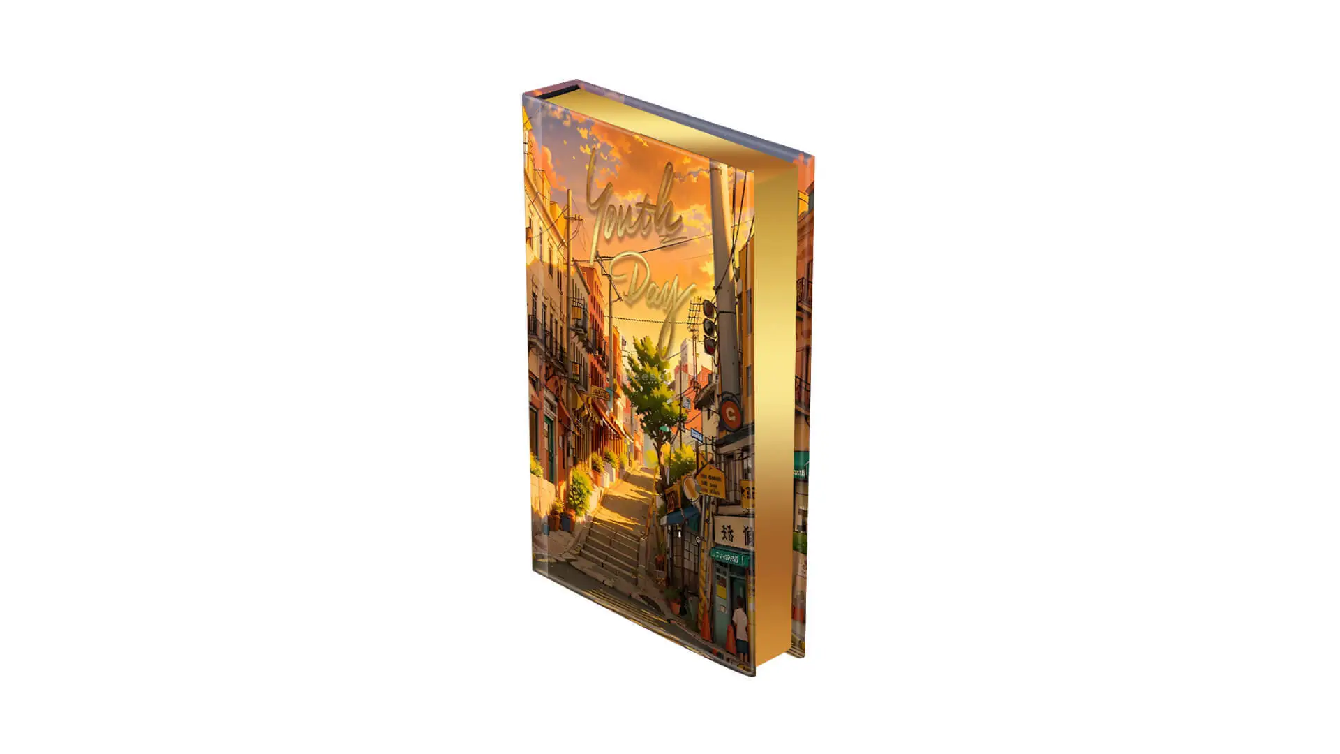 Custom Hardcover Book with Gold Foil Stamping Cover and Sprayed Edges 1