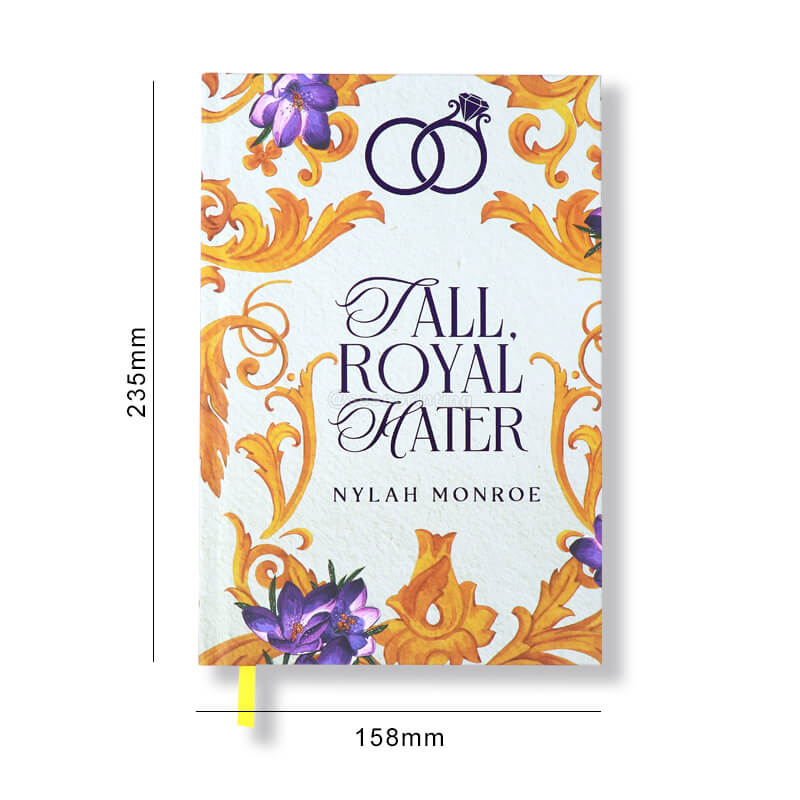 Hardcover Book with Foiled Covers, Custom Stenciled Edges, Ribbon Bookmark 6