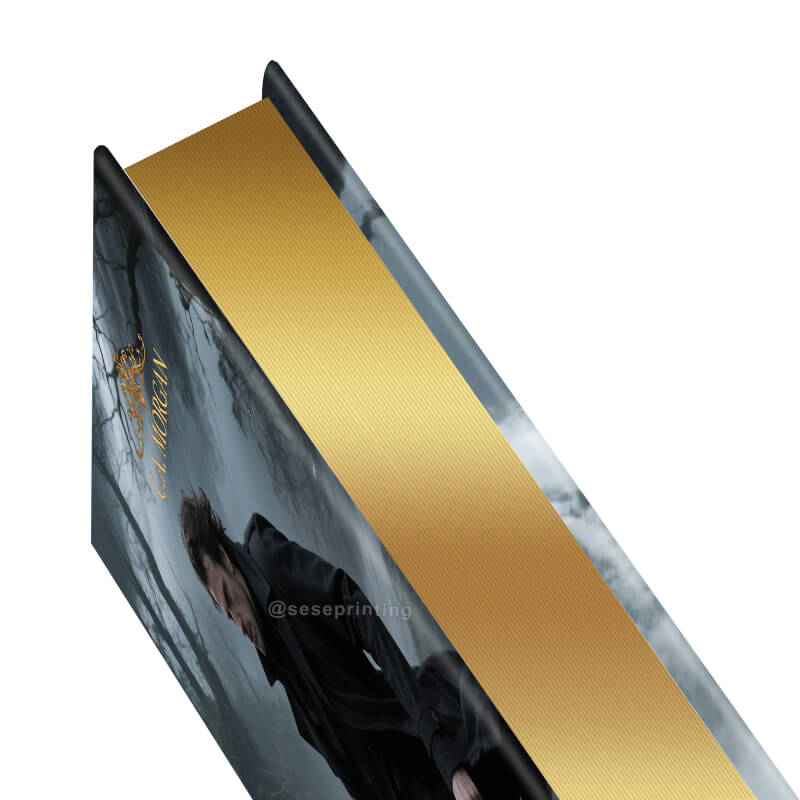 Black and White Interior Hardcover Book with Foil Cover and Sprayed Edges 9