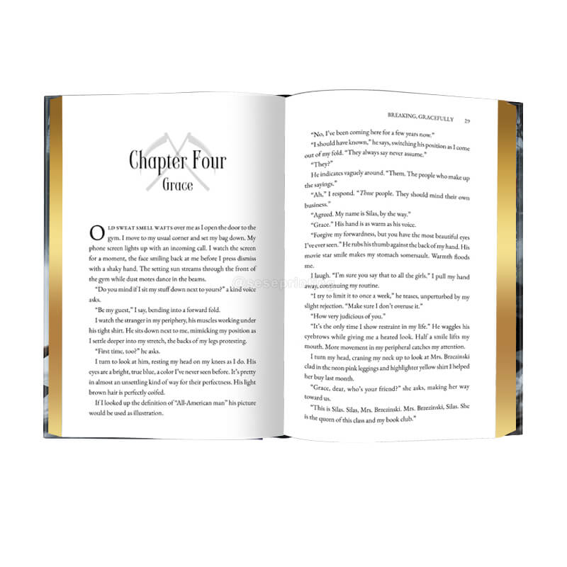 Black and White Interior Hardcover Book with Foil Cover and Sprayed Edges 7