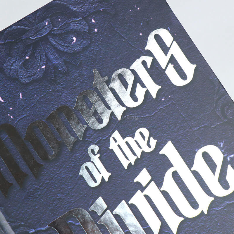 Hardcover Book with Silver Foiling on Cover and Holographic Foiled Edges 9