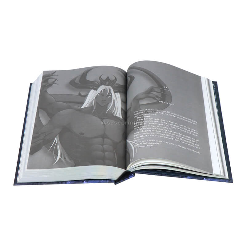 Hardcover Book with Silver Foiling on Cover and Holographic Foiled Edges 8