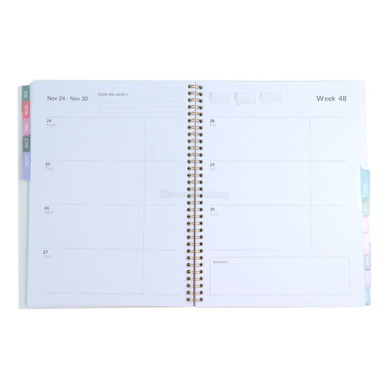 12 Month Planner Spiral PVC Cover Weekly Schedule Agenda Planner 7