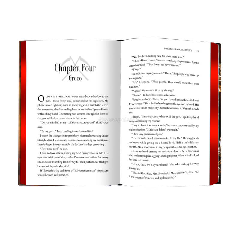 Black and White Printing Hardback Romance Books with Sprayed Edges 7