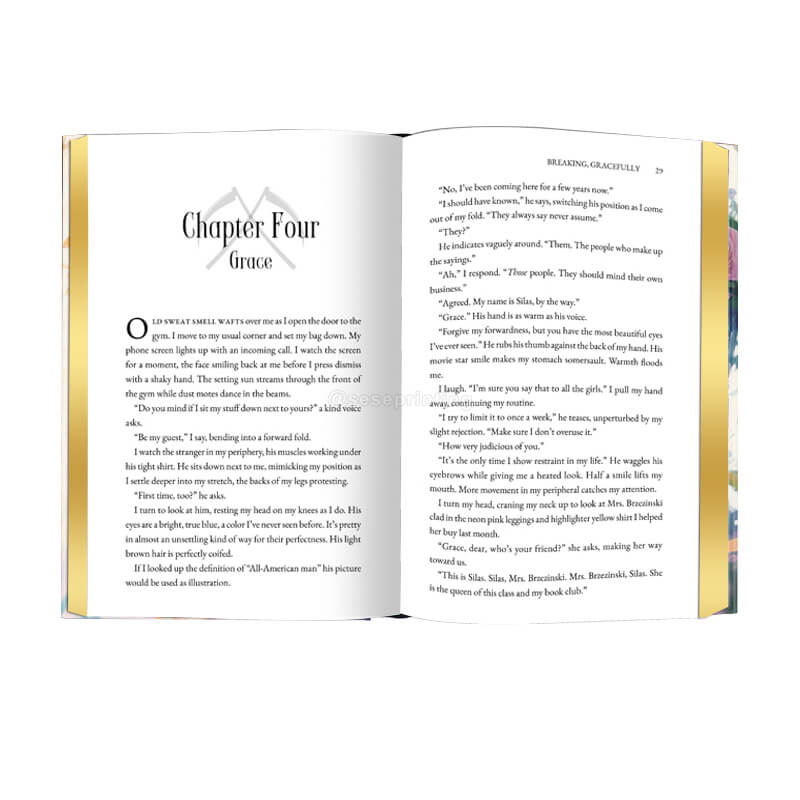 Hardcover Book with Gold Foil Stamping on Cover and Gold Sprayed Edges 7