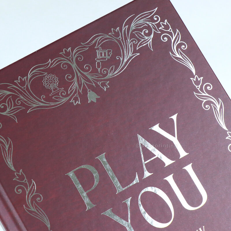 Hardcover Fantasy Book with Colored End Papers, Silver Foil Cover and Sprayed Edges 9