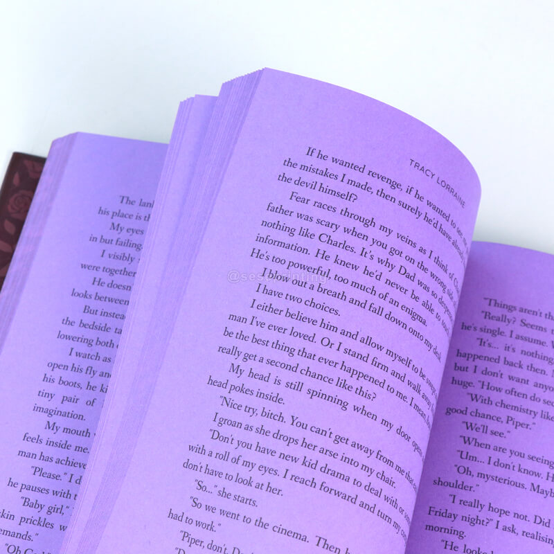 Hardcover Fantasy Book with Colored End Papers, Silver Foil Cover and Sprayed Edges 8