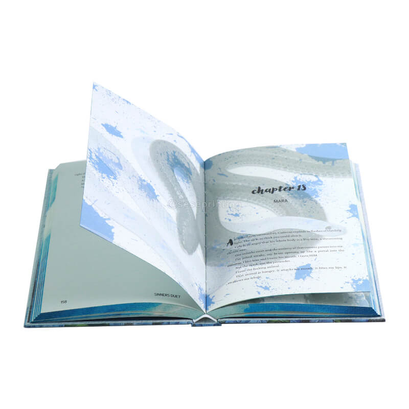 Matte Hardcover with a Few Colored Illustration Pages, Spot UV, Front Endpapers and Sprayed Edges 8