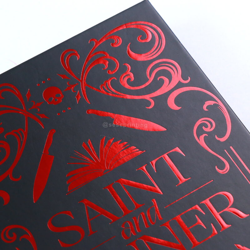 Black and White Print Interior Fiction with Foiled Hardcase, Color End Pages, Custom Sprayed Edges 9