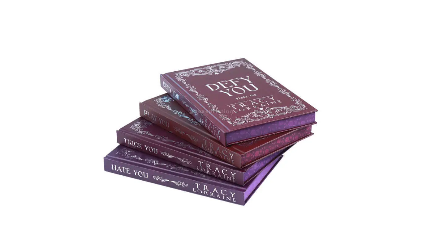 4 Book Hardback Fantasy Romance Set with Silver Foil and Stenciled Edges 1