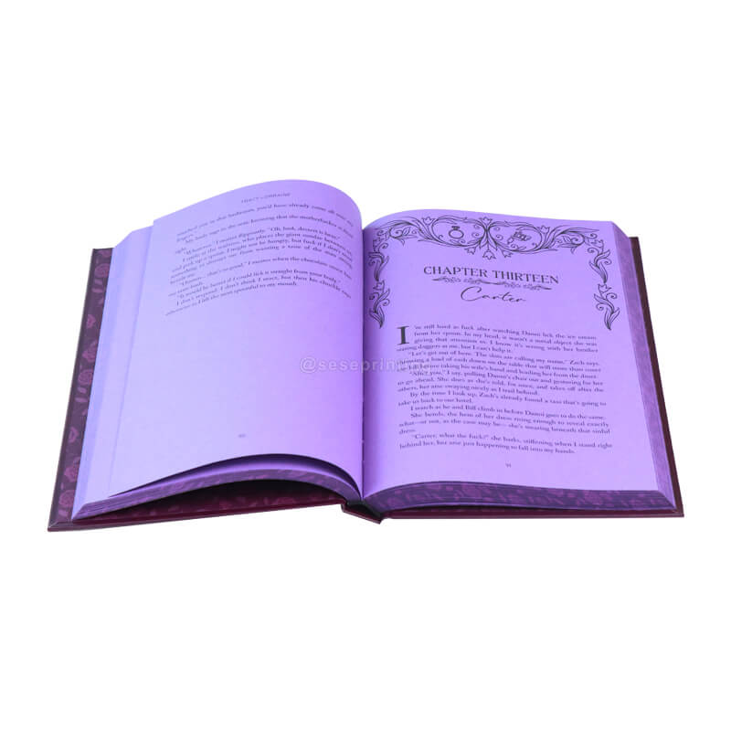 Sprayed Edge Hardback Books with Silver Foil Cover, Colored Papers, and End Pages 8