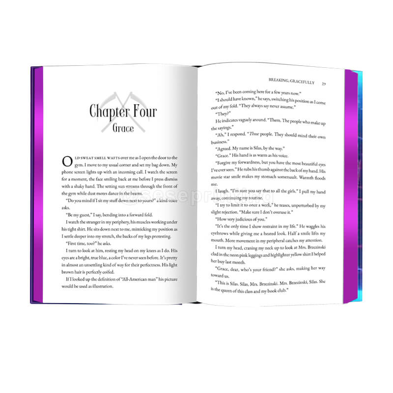 Hardcover Fiction Book with Foiling on the Hardcover, Custom Stenciling on the Edges 7