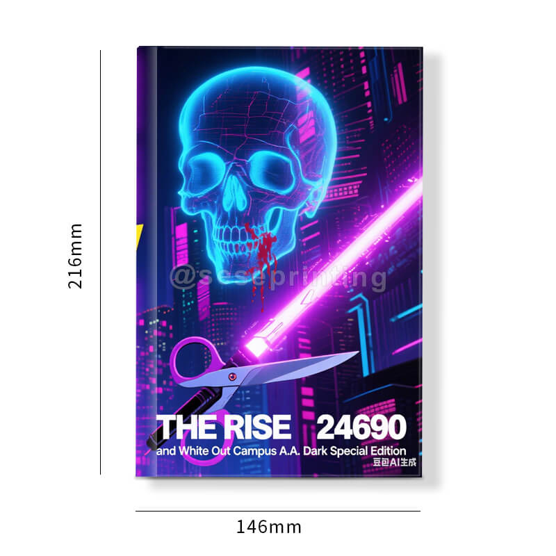 Hardcover Fiction Book with Foiling on the Hardcover, Custom Stenciling on the Edges 6