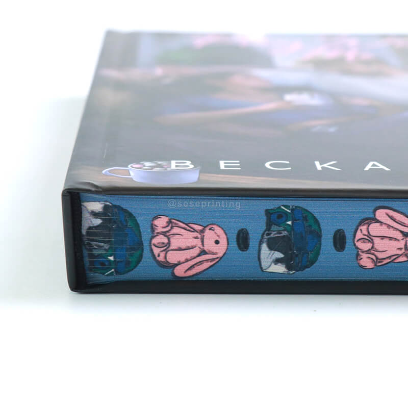 Hardcover Book with Colored End Papers, Foil on Cover and Pattern Stenciled Edges 11