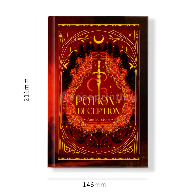 Hardcover Fiction Book with Gold Foiling on the Cover, Custom Sprayed Edges 6