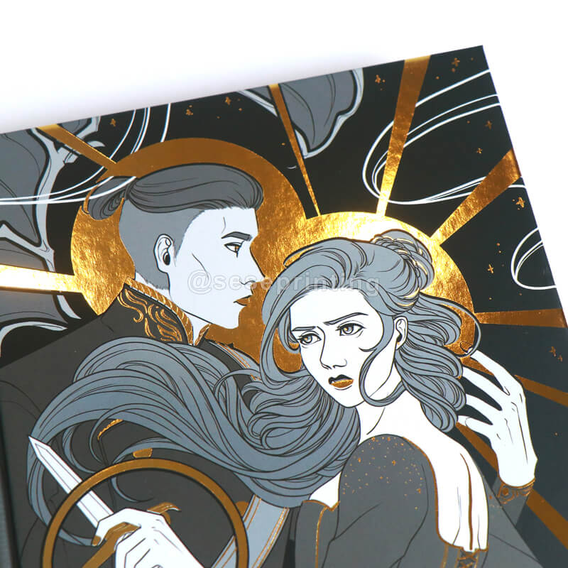 Hardcover Books with Holographic Foil Stamping on Dust Jacket, Printed Endpapers, Digital Edge Printing 10