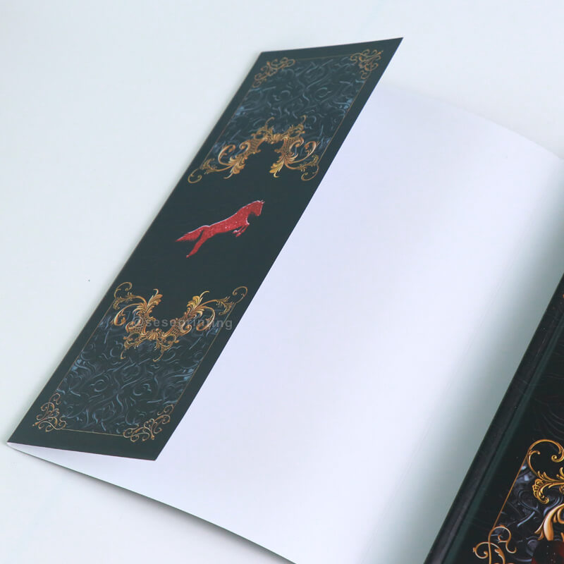 White Paper Hardcover Books with Matte Lamination, Dust Jacket, and Plain Coloured Ribbon 8